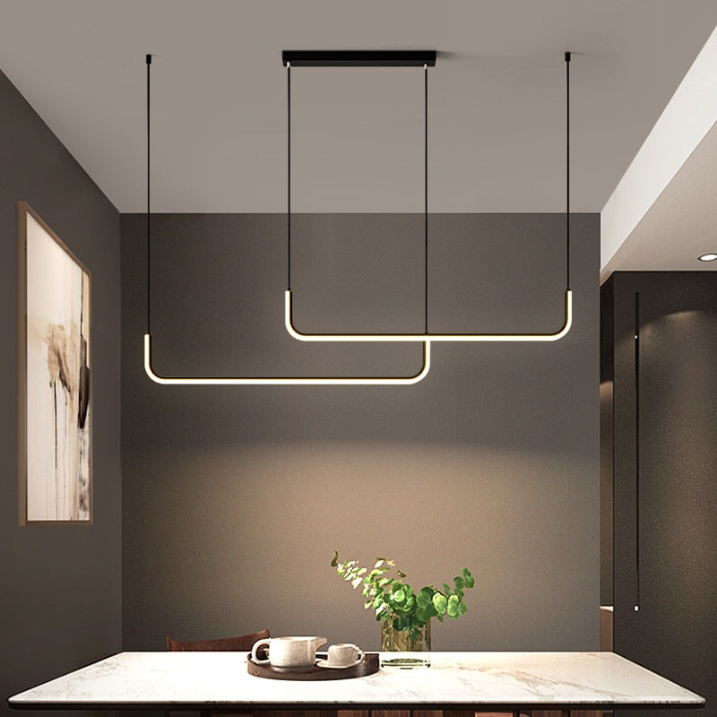 Wren | Gold/Black Linear Pendant
