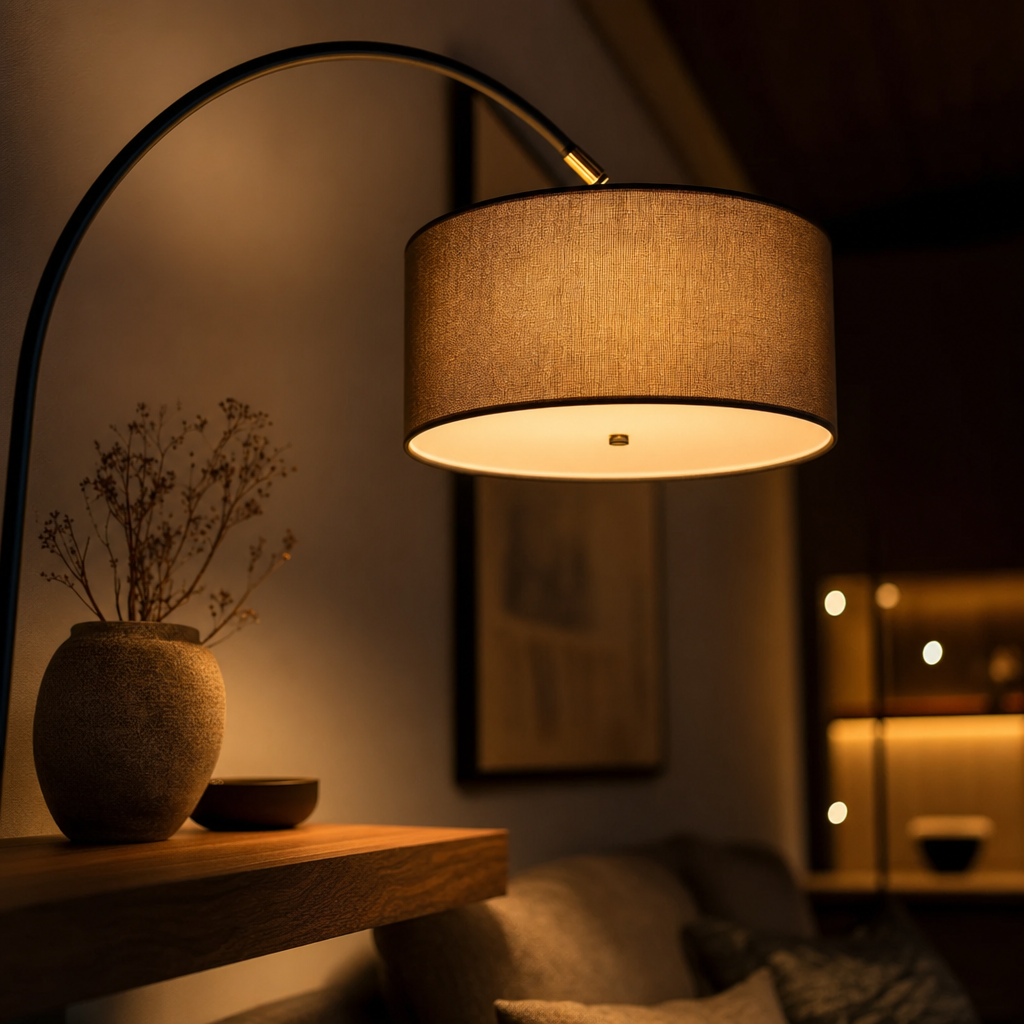 Adjustable LED Arch Floor Lamp | 12W Dimmable Modern Light | Living Room & Bedroom Decor | 360° Rotatable Shade
