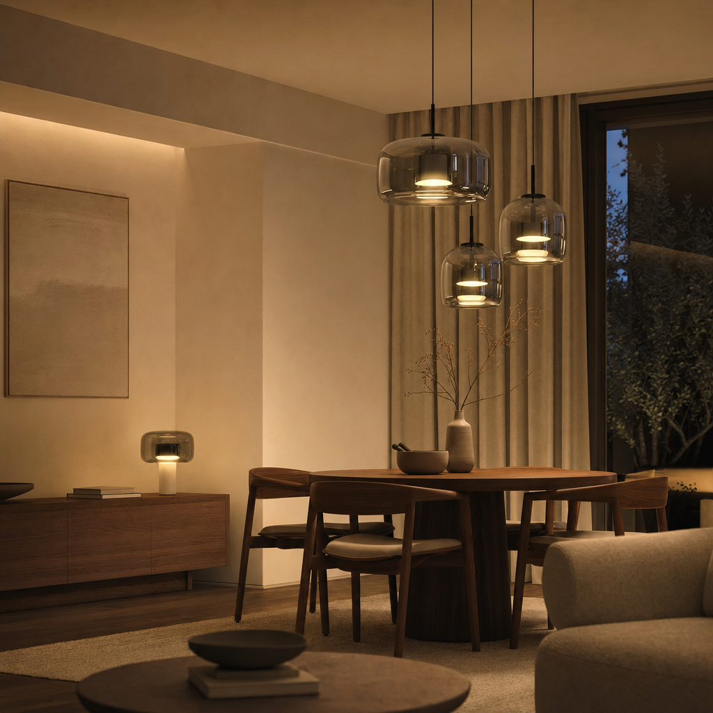 Modern Glass Pendant Light | Minimalist Ceiling Decor | Elegant Lighting for Home