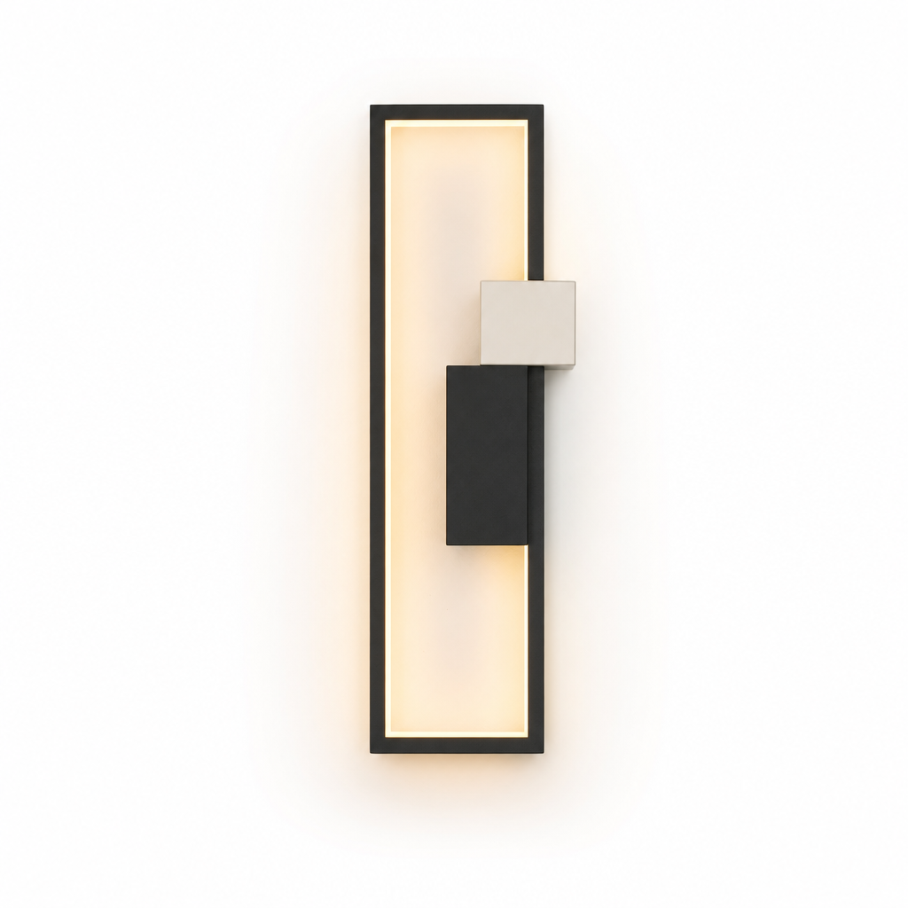 LumiSil LED Wall Light | Modern Square Design | Iron & Silicone | Energy Efficient | Black | 220V 6W | Stylish Home Lighting