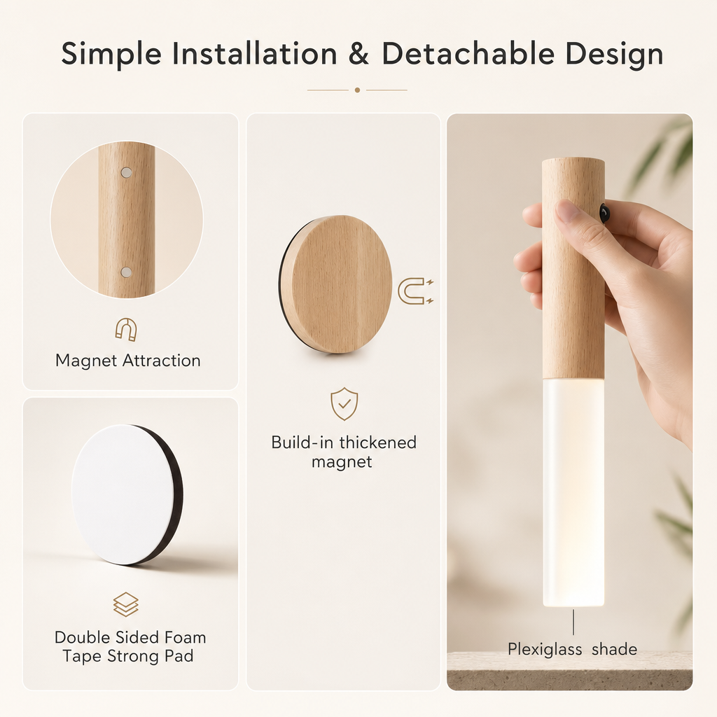 Set of 2 Rechargeable LED Motion Sensor Lights | Magnetic Wall Lights | Portable for Hallway Bedroom Stairs Bathroom Closet