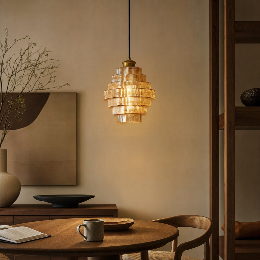 Vintage Bottle-Shaped Glass Pendant Light | E27 Socket | 150cm Adjustable Cord | Brass Finish | Elegant Ceiling Fixture for Kitchen Dining Living Room
