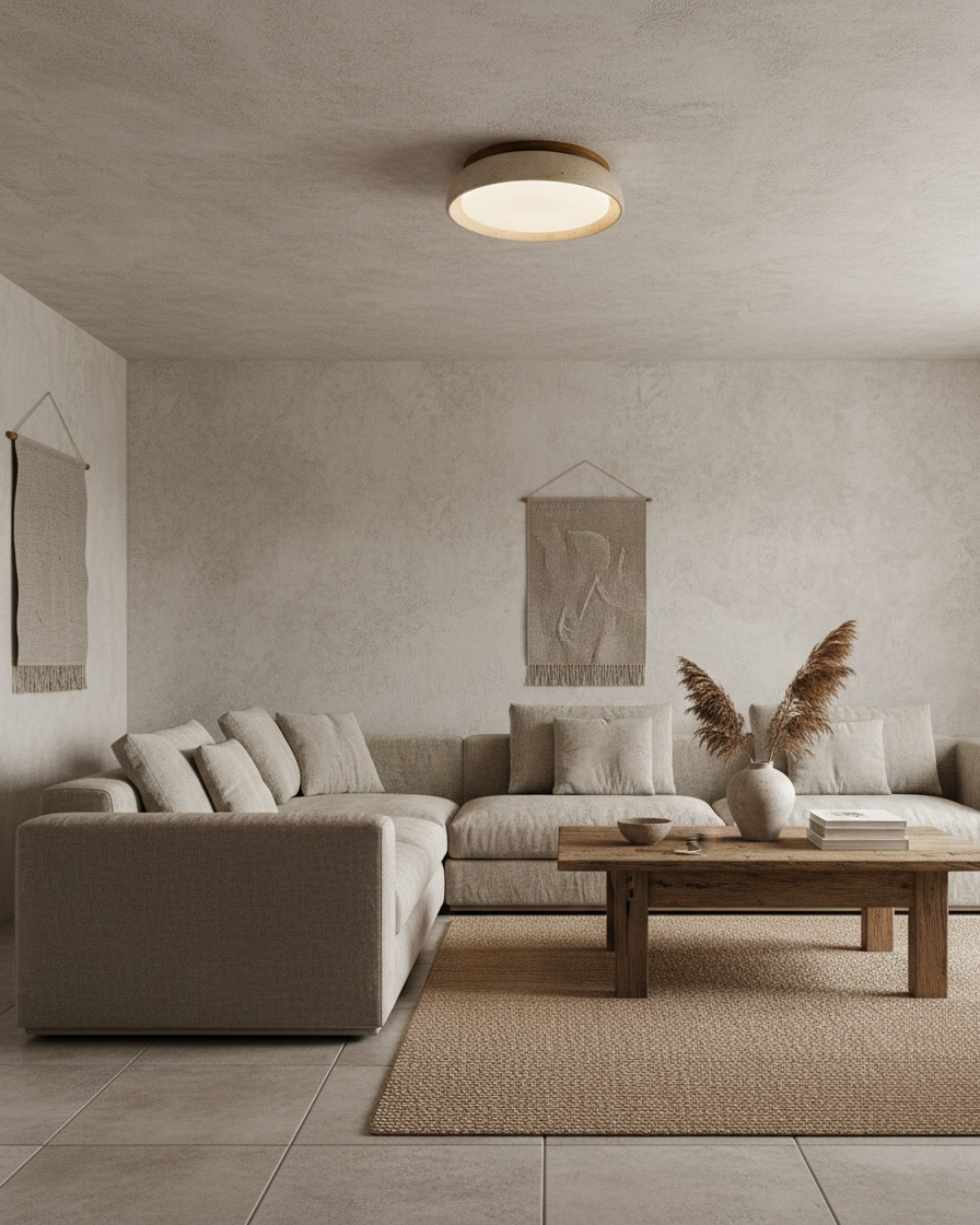 Pearl | Travertine Ceiling Light