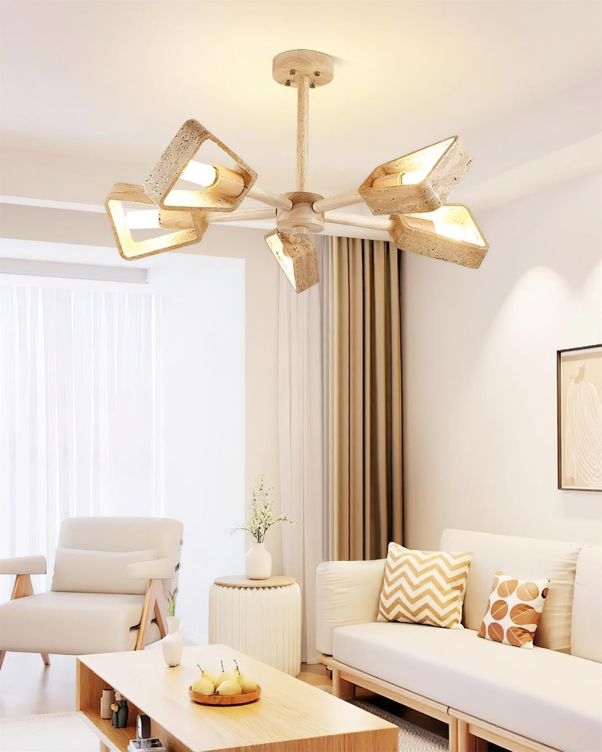 Flora | Travertine Ceiling Light