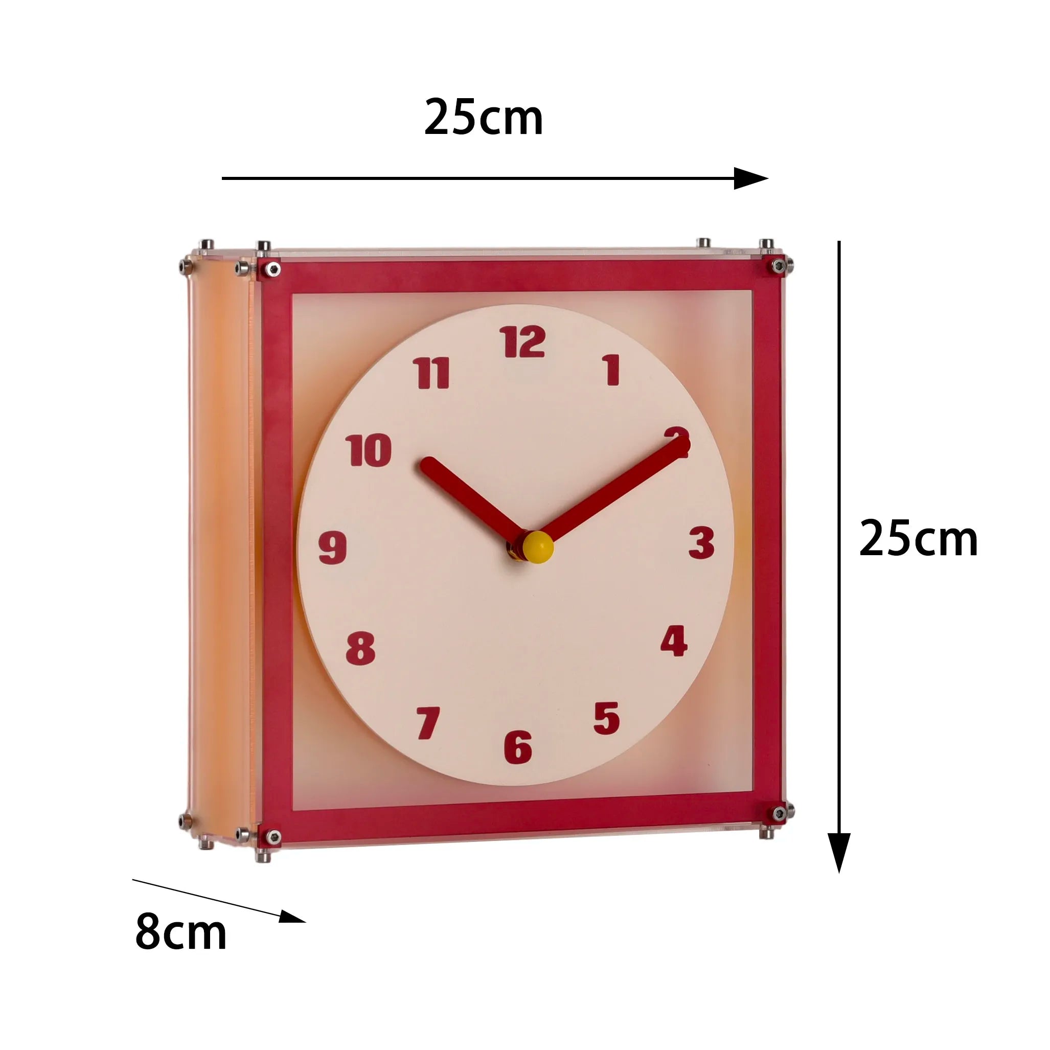 Modern Nordic Square Wall Clock | Creative Double-Sided Design | High-End Home Decor | No Battery Included