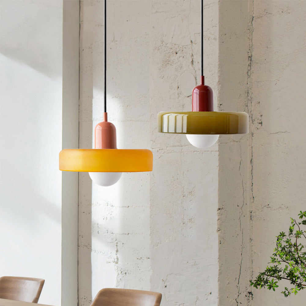 Artistic Ceiling Light | Colored Glass Design | Adjustable Hanging | Modern Home Decor Lighting