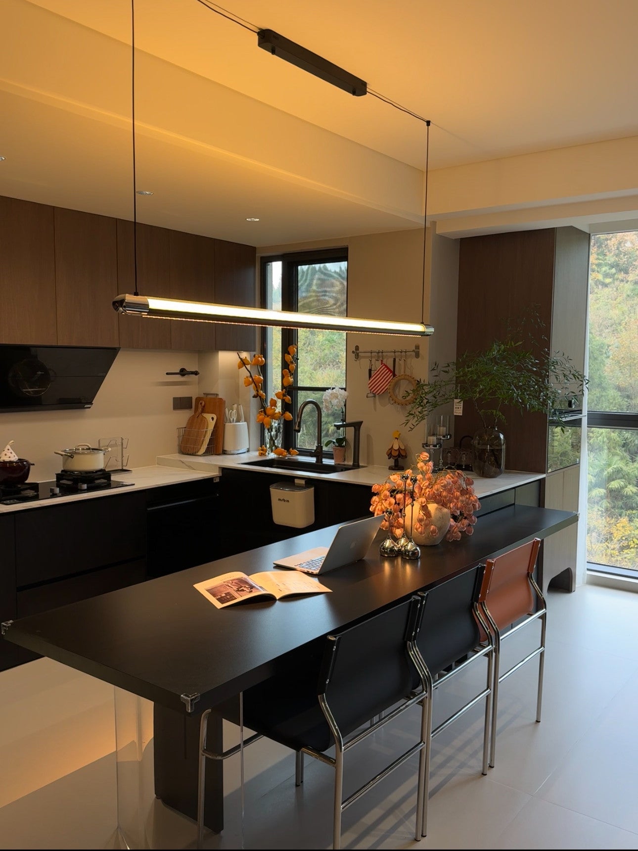 Catherine | Black Linear Pendant