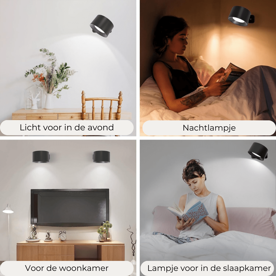 Wireless Rechargeable 360° Wall Light | Flexible LED Lighting | Adjustable Direction | Energy Efficient