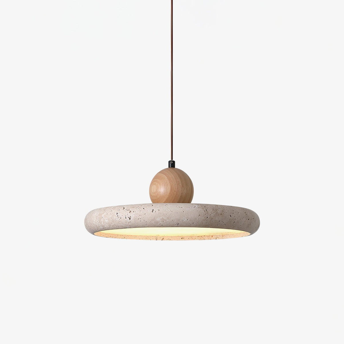 Emily | Travertine & Wood Pendant