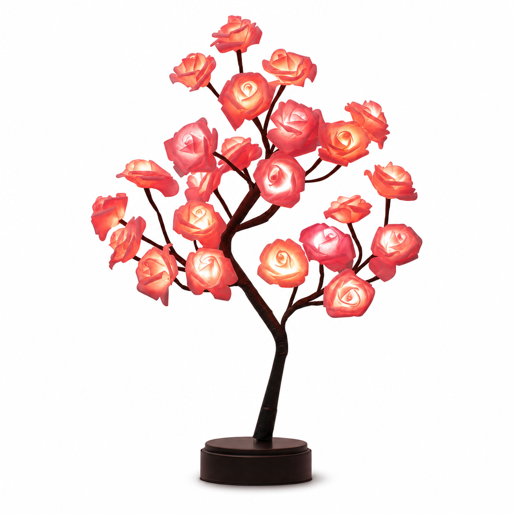 Adjustable LED Rose Flower Tree Lamp | Decorative Lighting | Dimmable Ambiance | Modern Design | IP66 Waterproof | Home Decor
