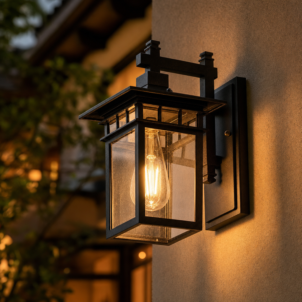 Classic Adjustable Outdoor Wall Lamp | Aluminum & Glass | E27 Base | IP65 Weatherproof | Modern Black Finish