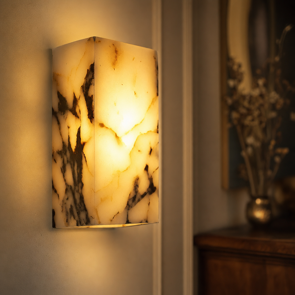 Marmo Luce | Elegant Natural Stone Wall Lamp | Marble Texture | LED Light Module | Scandinavian Design