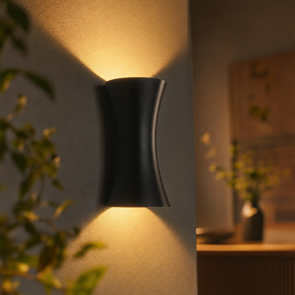 AquaShield Waterproof Outdoor LED Wall Light | Aluminum Black Design | IP65 Rated | 12W Modern Lighting | Easy Setup