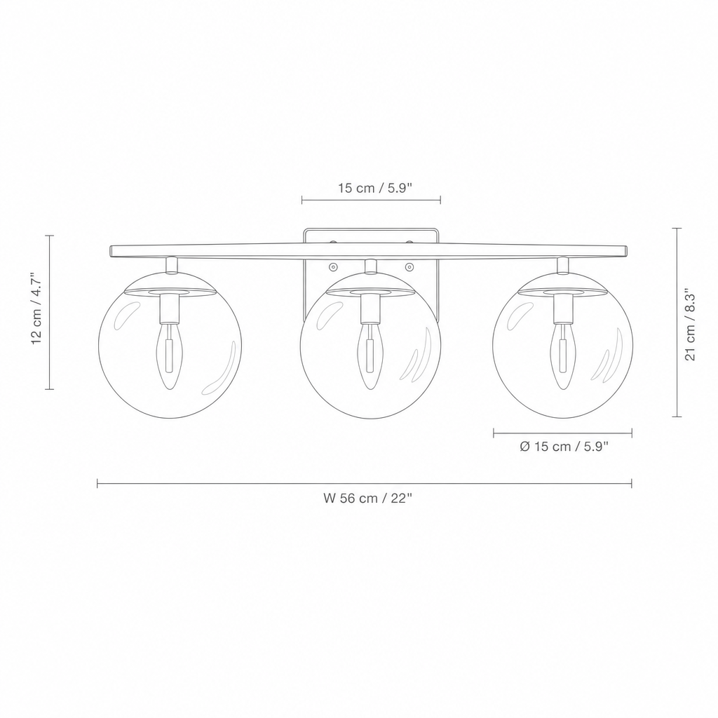 Verity | Gold 3-Light Vanity Light