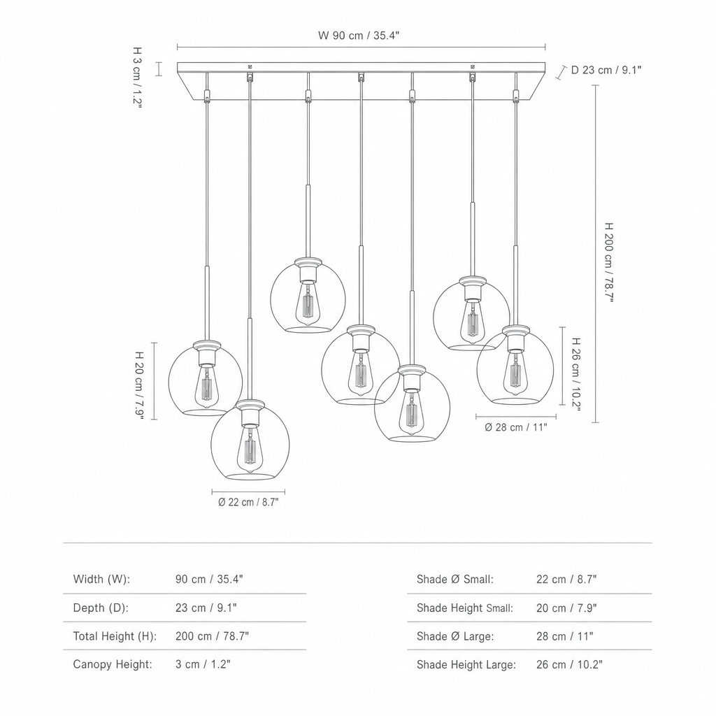 Elsie | Glass Globe Chandelier
