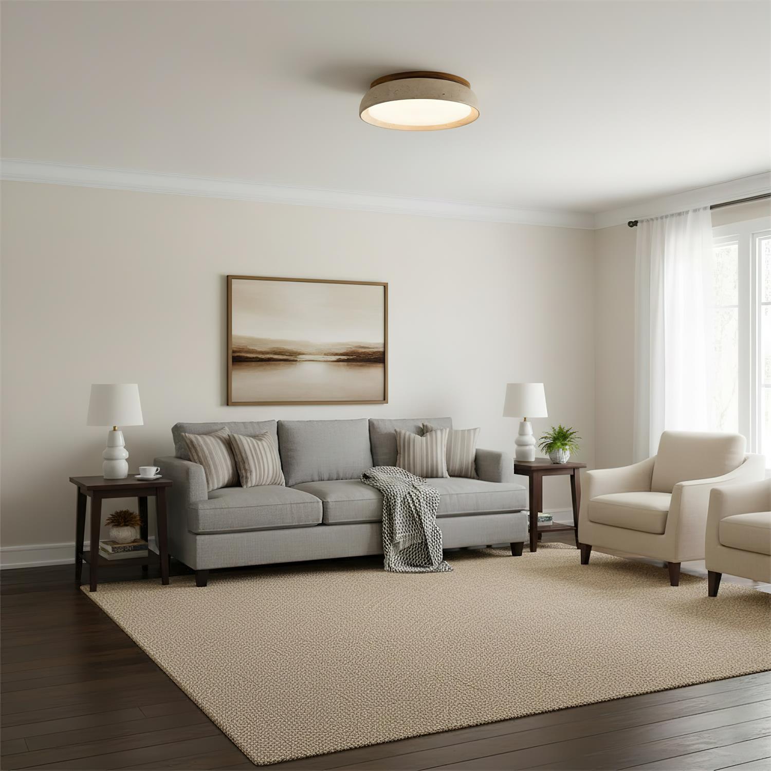 Pearl | Travertine Ceiling Light
