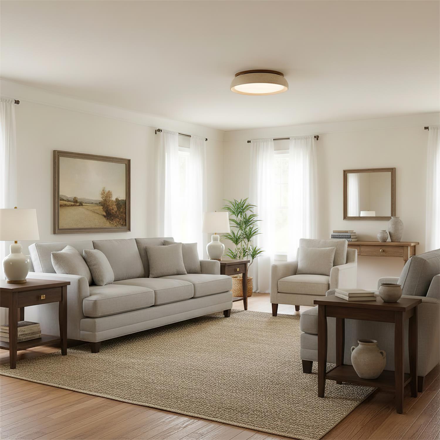 Pearl | Travertine Ceiling Light