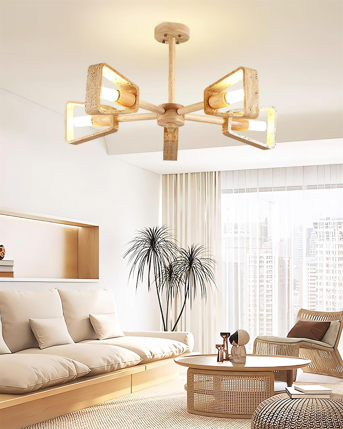 Flora | Travertine Ceiling Light
