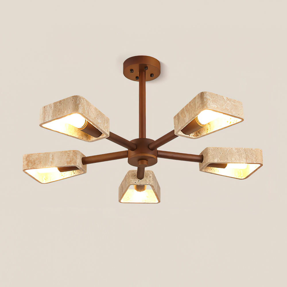Flora | Travertine Ceiling Light
