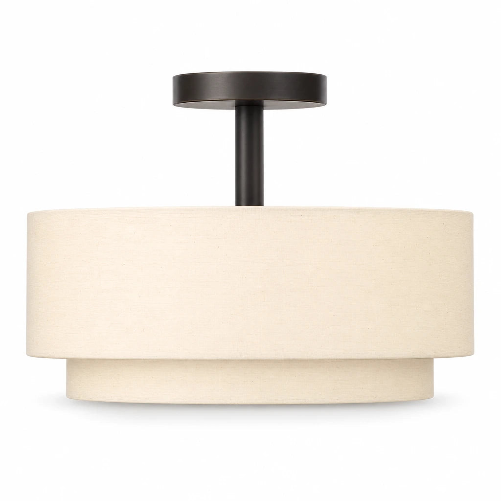 Brenda | Linen Semi Flush Ceiling Light