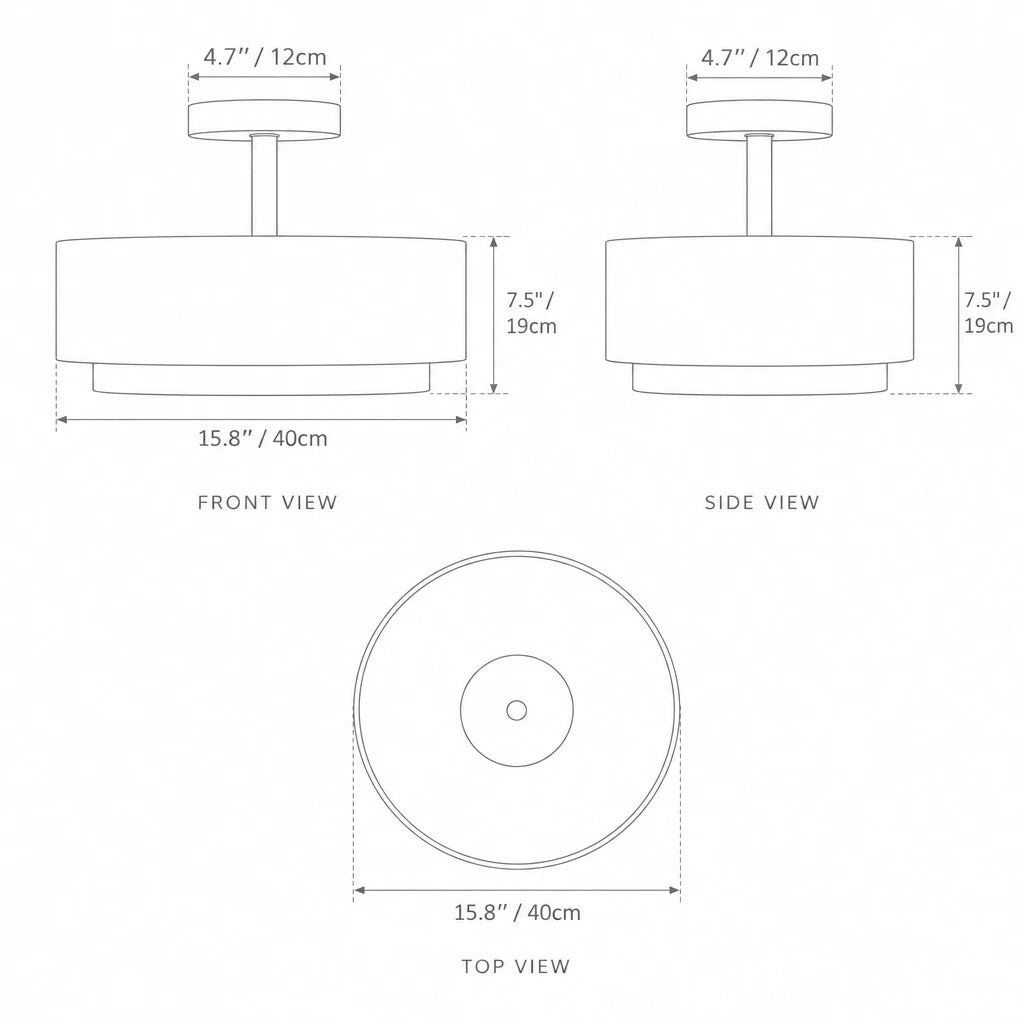 Brenda | Linen Semi Flush Ceiling Light